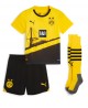 Günstige Borussia Dortmund Mats Hummels #15 Heimtrikotsatz Kinder 2023-24 Kurzarm (+ Kurze Hosen)
